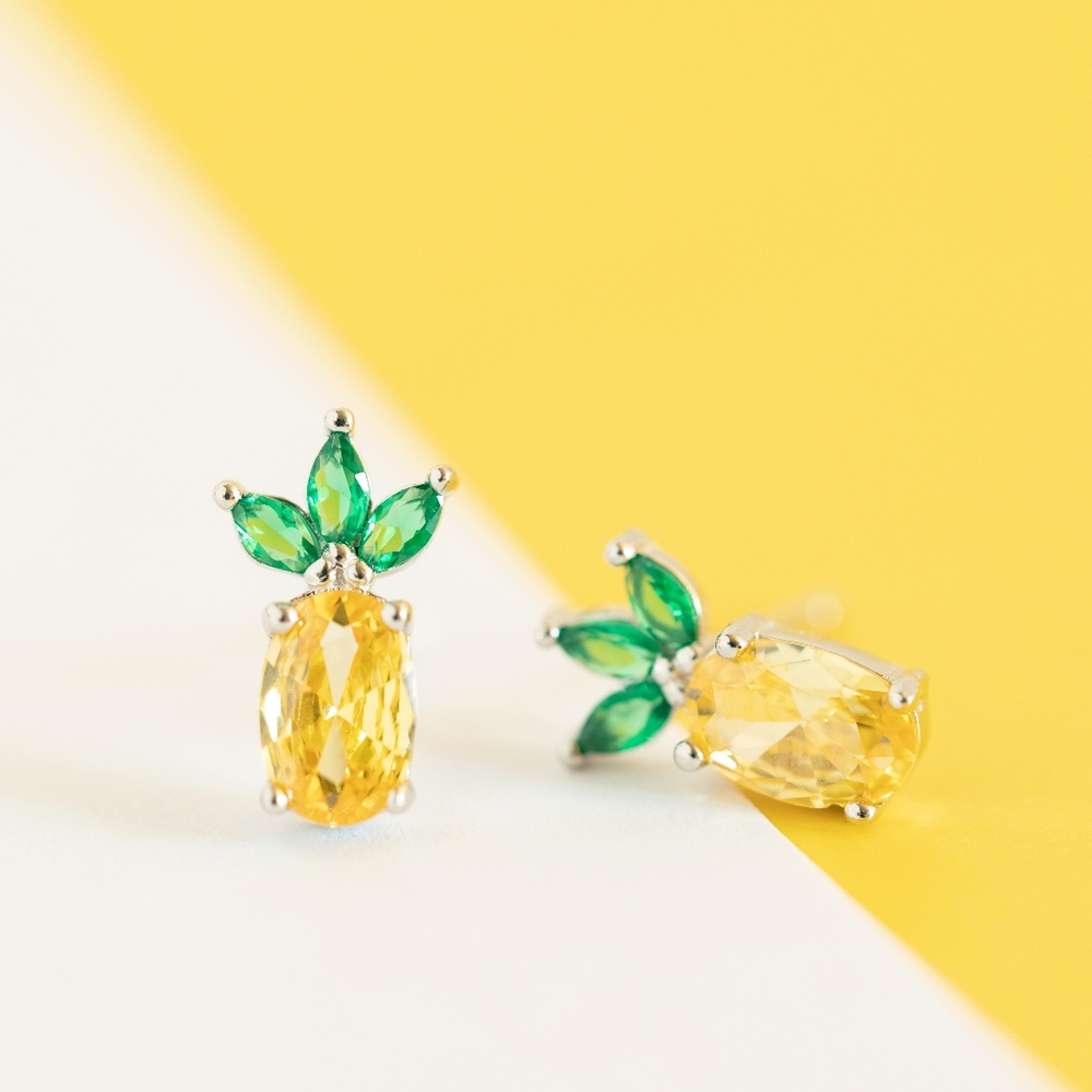 Sweet Pineapple Studs (S925) - Only 2 left! - Picture 2 of 11